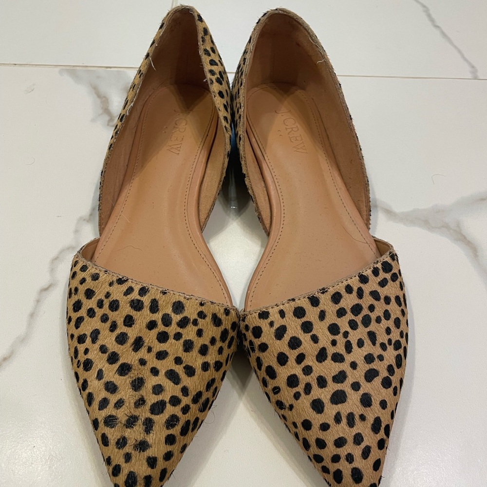 J. Crew Leopard Print Faux Calf Hair Women's Flats